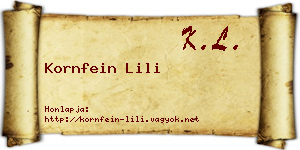 Kornfein Lili névjegykártya